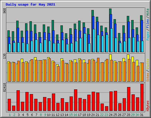 Daily usage for May 2021