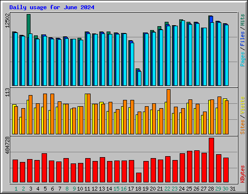 Daily usage for June 2024