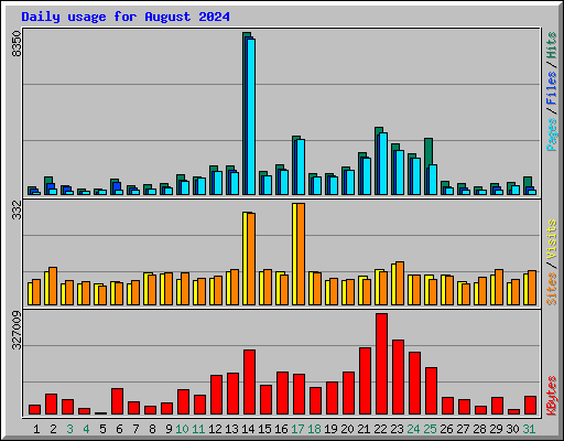 Daily usage for August 2024