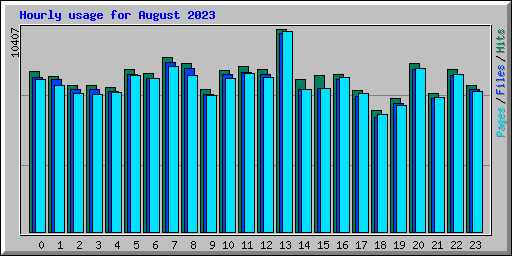 Hourly usage for August 2023